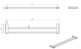 Вешалка для полотенец Wonzon & Woghand WW-V3102-MB чёрный матовый